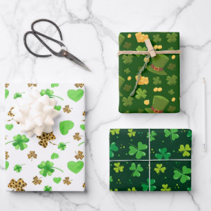 Irish Clover Wrapping Paper Sheet