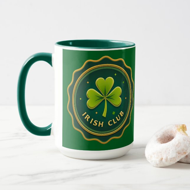 Irish Club St Patrick’s Day Shirt – caneca Mug (With Donut)