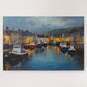 Irish Coastal Harbor Town Jigsaw Puzzle