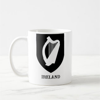 Irish Coat of Arms Black & White Minimalist Art Coffee Mug