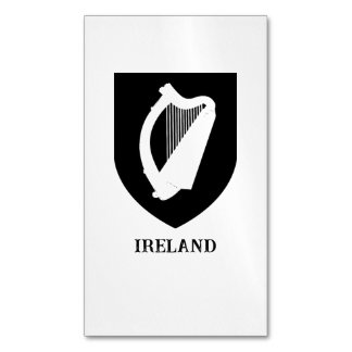 Irish Coat of Arms Black & White Minimalist Art Magnetic Business Card