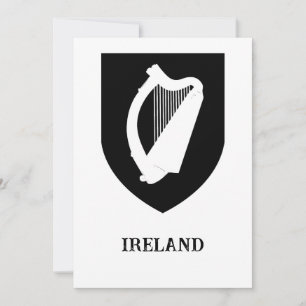 Irish Coat of Arms Black & White Minimalist Art Thank You Card