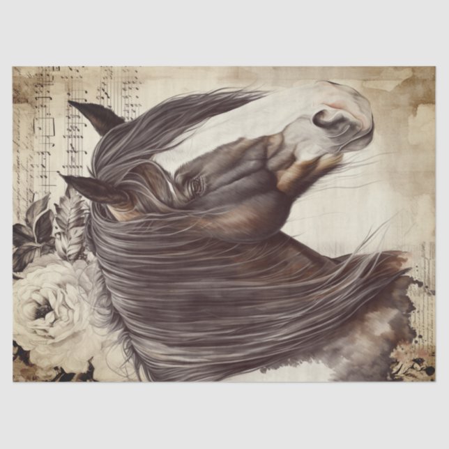 Irish Cob Horse Decoupage Tissue Paper (Front)
