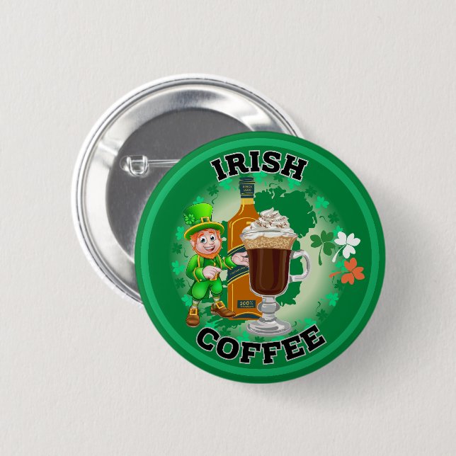 Irish Coffee - An Elixir. 6 Cm Round Badge (Front & Back)