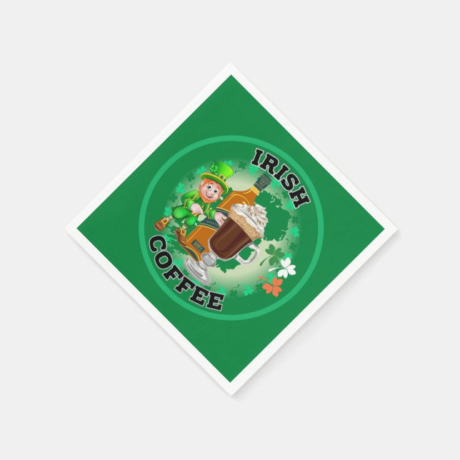 Irish Coffee - An Elixir. Napkin (Corner)