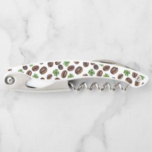 Irish Coffee Beans and Shamrocks Funny Design Corkscrew