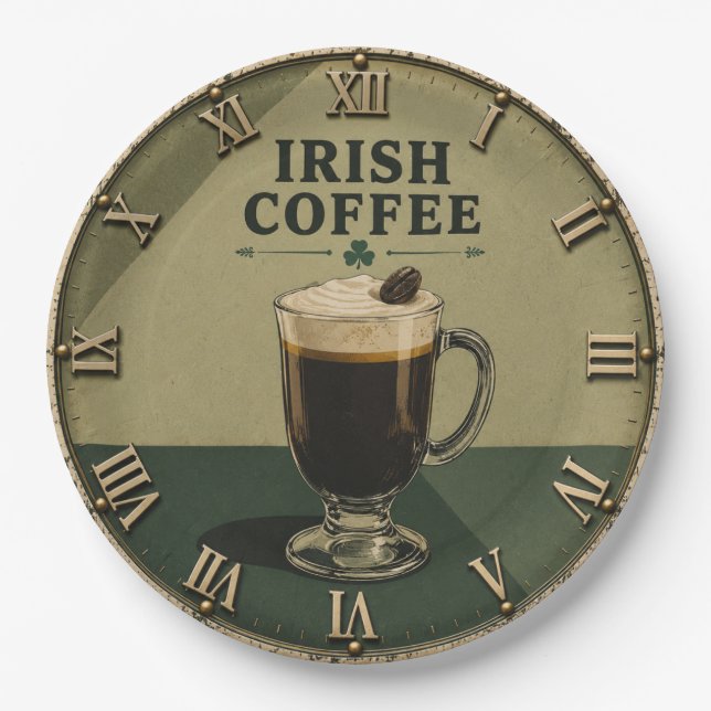 Irish Coffee Celtic Pub Decor  Paper Plate (Front)