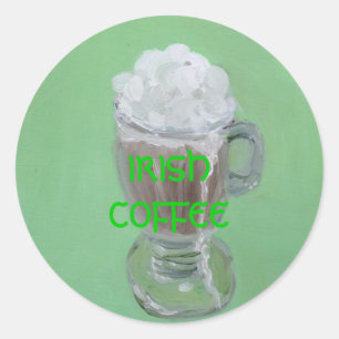 "Irish Coffee" Classic Round Sticker