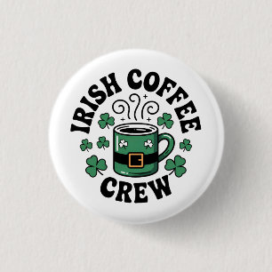 Irish Coffee Crew Leprechaun Coffee Lover Design 3 Cm Round Badge