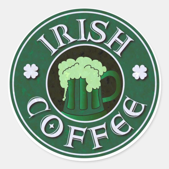 Irish Coffee Parody Classic Round Sticker (Front)