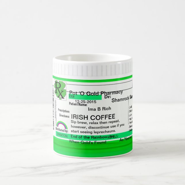 Irish Coffee Prescription RX Mug (Center)