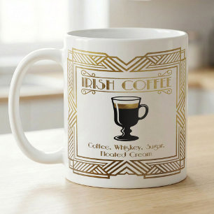 Irish Coffee Recipe Gold Art Coffee Mug