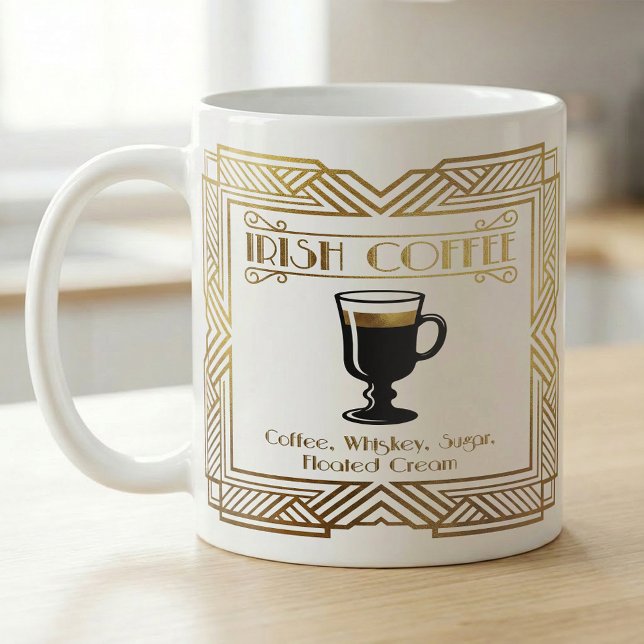 Irish Coffee Recipe Gold Art Mug (Creator Uploaded)