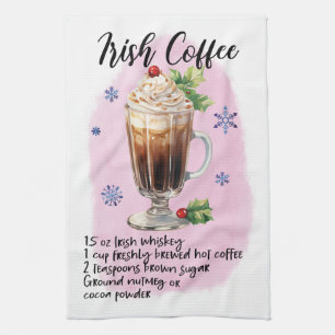 Irish Coffee Recipe Tea Towel