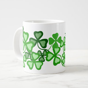 Irish coffee shamrock, green clover (add a name) 3 large coffee mug