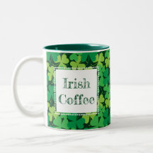 Irish Coffee Shamrock Print Mug
