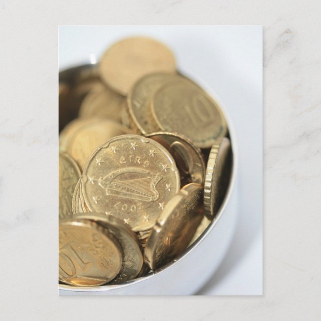 irish coins pot of gold for st patrick's day postcard (Front)