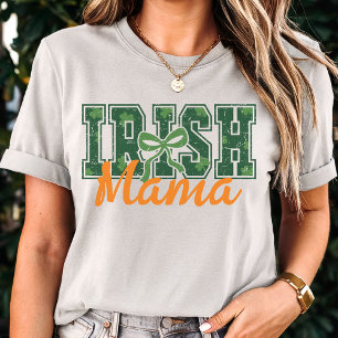 Irish College Type Green 4-Leaf Clovers Dad Tri-Blend Shirt