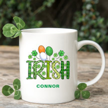 Irish Colours Clover Optional Name St Patrick's Da