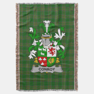 Irish Conroy or O_Conry Coat of Arms Family Crest Throw Blanket
