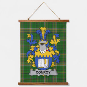 Irish Conroy or O_Mulconroy Coat of Arms Family Cr Hanging Tapestry