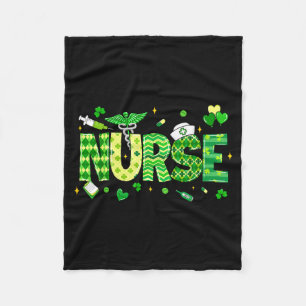 Irish Coquette Nurse Stethoscope Scrub St Patricks Fleece Blanket