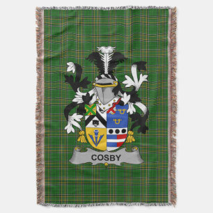 Irish Cosby (Lord Sydney) Coat of Arms Family Cre Throw Blanket