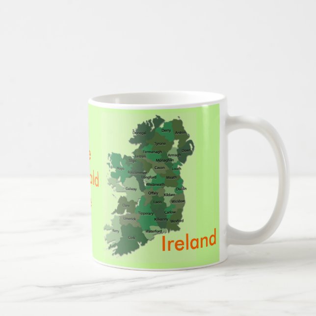 Irish Counties Map of Ireland Mug (Right)