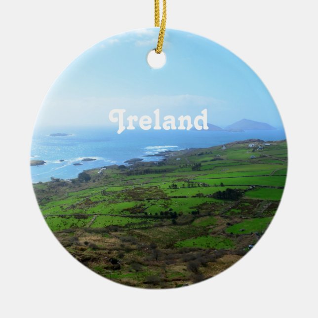 Irish Countryside Ceramic Tree Decoration (Front)