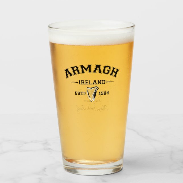 Irish County Armagh Ireland Personalized Text  Glass (Front Filled)