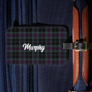 Irish County Carlow Tartan Personalised Luggage Tag