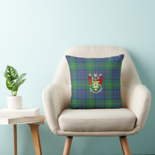 Irish County Donegal Tartan and Coat of Arms Cushion