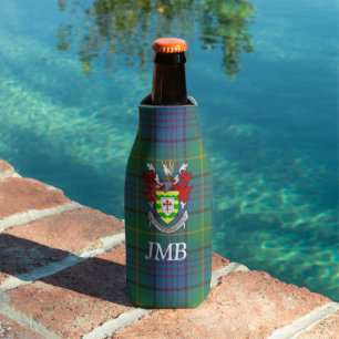 Irish County Donegal Tartan Monogram  Bottle Cooler