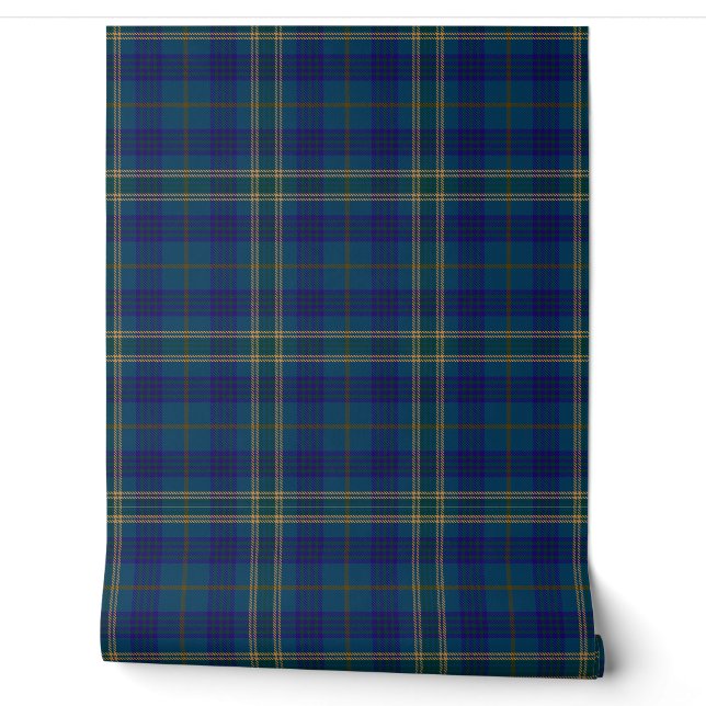 Irish County Fermanagh Tartan Plaid Wallpaper (Unrolling)