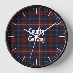 Irish County Galway Tartan Clock