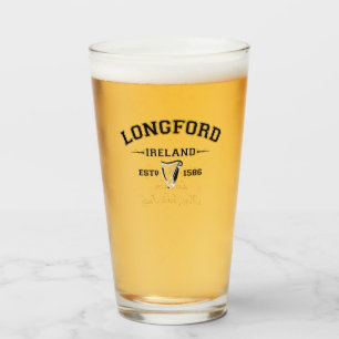 Irish County Longford Ireland Personalised Text Glass