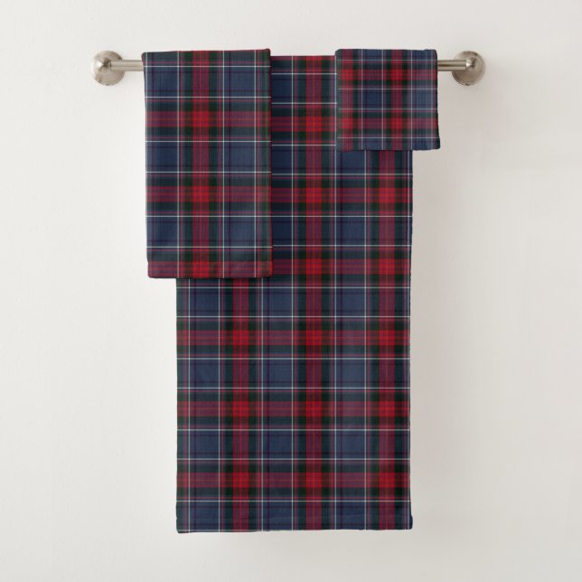 Irish County Louth Tartan Plaid   Bath Towel Set (Insitu)