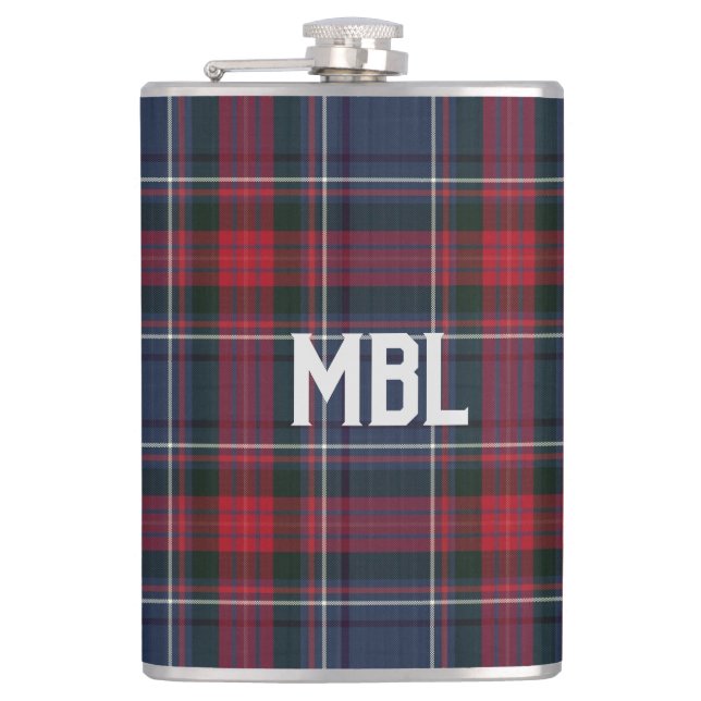 Irish County Louth Tartan Plaid Personalised   Hip Flask (Front)