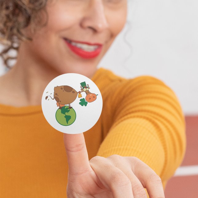 Irish Cow Classic Round Sticker (Creator Uploaded)