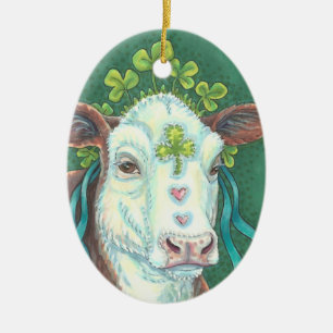 Irish Cow ST. PATRICK'S DAY HEIFER ORNAMENT Oval