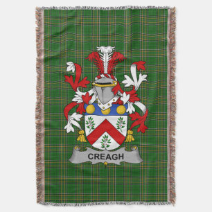 Irish Creagh Coat of Arms Family Crest Ireland Throw Blanket