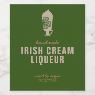 Irish Cream Liqueur Food and Beverage Label Set