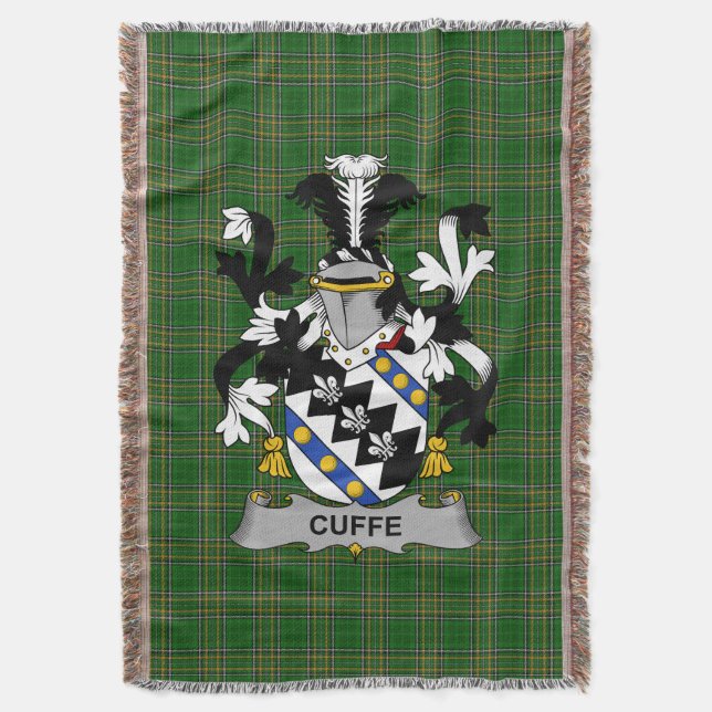  Irish Cuffe Coat of Arms Family Crest Ireland Throw Blanket (Front Vertical)