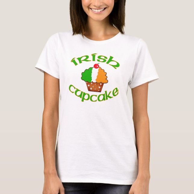 Irish Cupcake in Irish flag colours T-Shirt (Front)