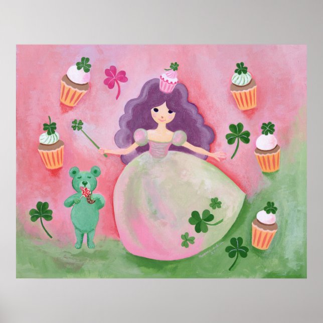 Irish Cupcake Princess Painting Poster (Front)