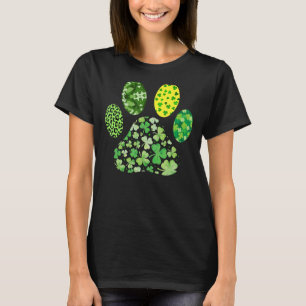 Irish Cute Dog Paw C St Patrick's Day Lucky Shamro T-Shirt