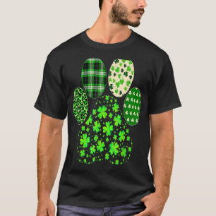 Irish Cute Dog Paw C St Patrick's Day Lucky Shamro T-Shirt
