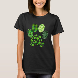 Irish Cute Dog Paw Clovers St Patrick's Day Lucky T-Shirt