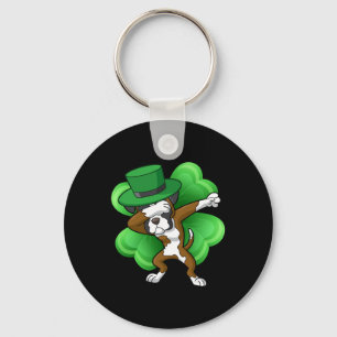 Irish Dabbing Leprechaun Boxer St Patricks Funny D Key Ring