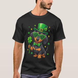Irish Dachshund St Patricks Day Dog Shamrock Saint T-Shirt